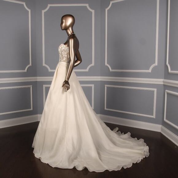 SACHIN AND BABI Giselle Ivory Strapless Ballgown Wedding Dress Size 12 - Picture 3 of 8